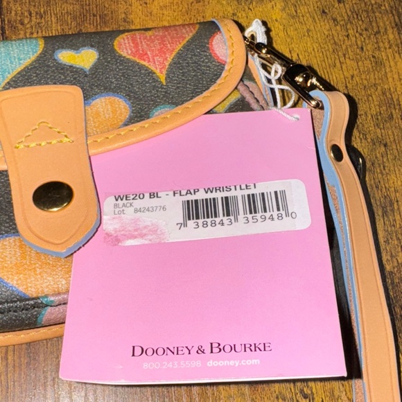 VTG Y2K Dooney & Bourke Multi-Color Hearts Wristlet / Wallet (Retired) 6"x4" - Picture 7 of 9